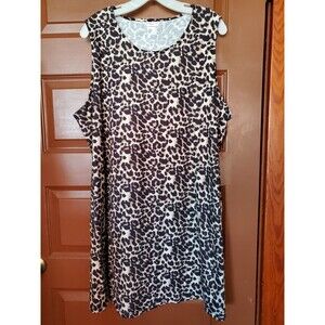 Simple Fun Animal Print Dress With Pockets Size 3XL